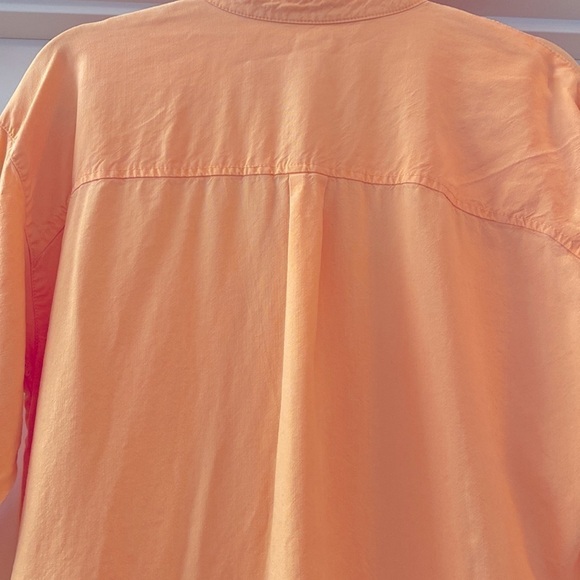 J.jill Tencel Lyocell Blouse Shirt Womens M Orange Coastal grandma Lagenlook - Picture 3 of 9